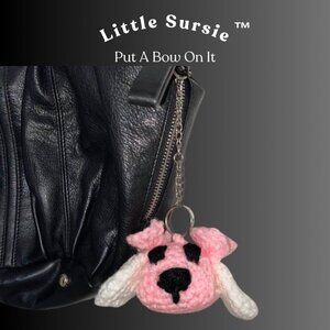 Handmade Crochet Pink Puppy With Bows Amigurumi Put A Bow On It Crocheted Plush